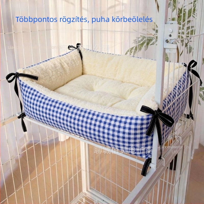 Négyszögletes kisállatfészek macskáknak, belső matraccal,levehető és mosható a meleg érdekében
