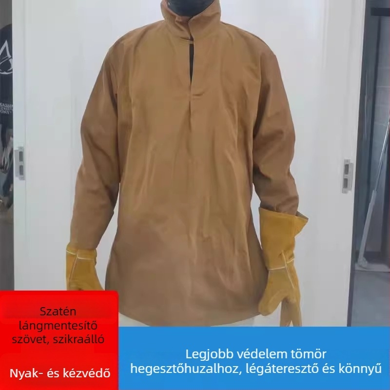 Hegesztővédőruha, vastag vászon twill anyagból, lángálló, kötény, visszafordítható viselet