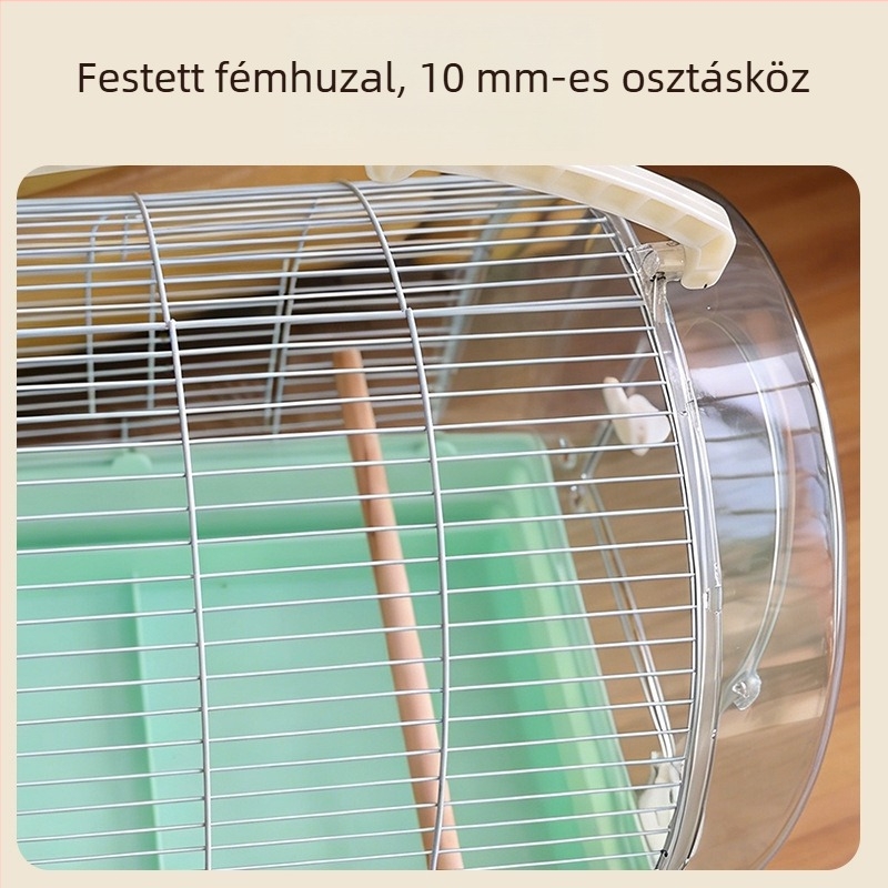 Panorámás akril madárketrec papagájok számára, kültéri használatra, kézben tartható
