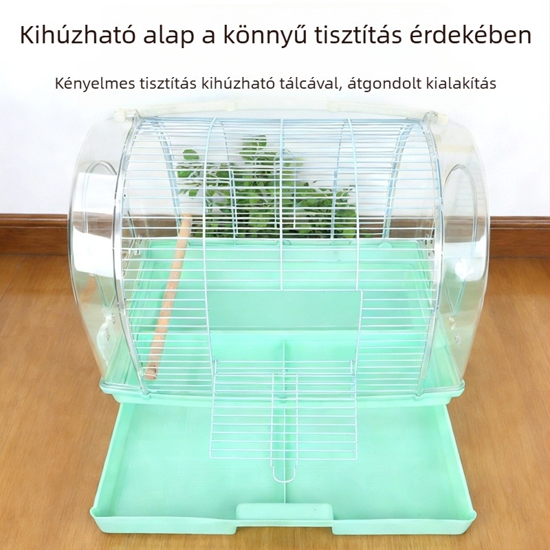 Panorámás akril madárketrec papagájok számára, kültéri használatra, kézben tartható
