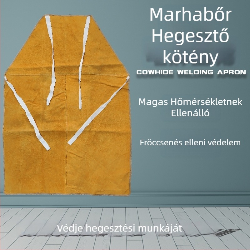Marhabőr hegesztő kötény váll- és lábvédőkkel, kopásálló és hőszigetelő védőkészlet