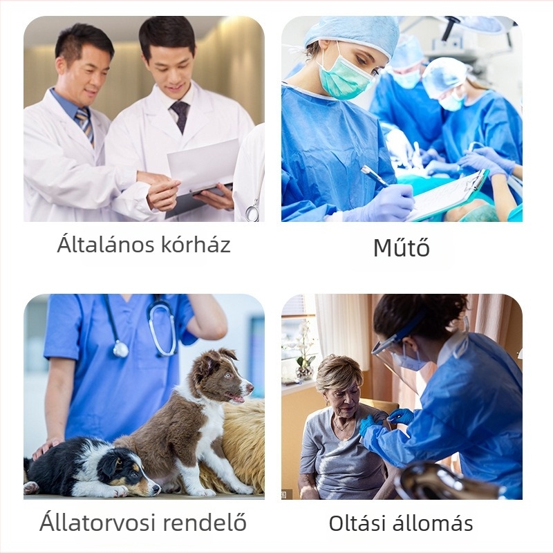 Egyszer használatos izolációs köpeny SMS anyagból, ultrahangos hőzárással, légáteresztő védőruha