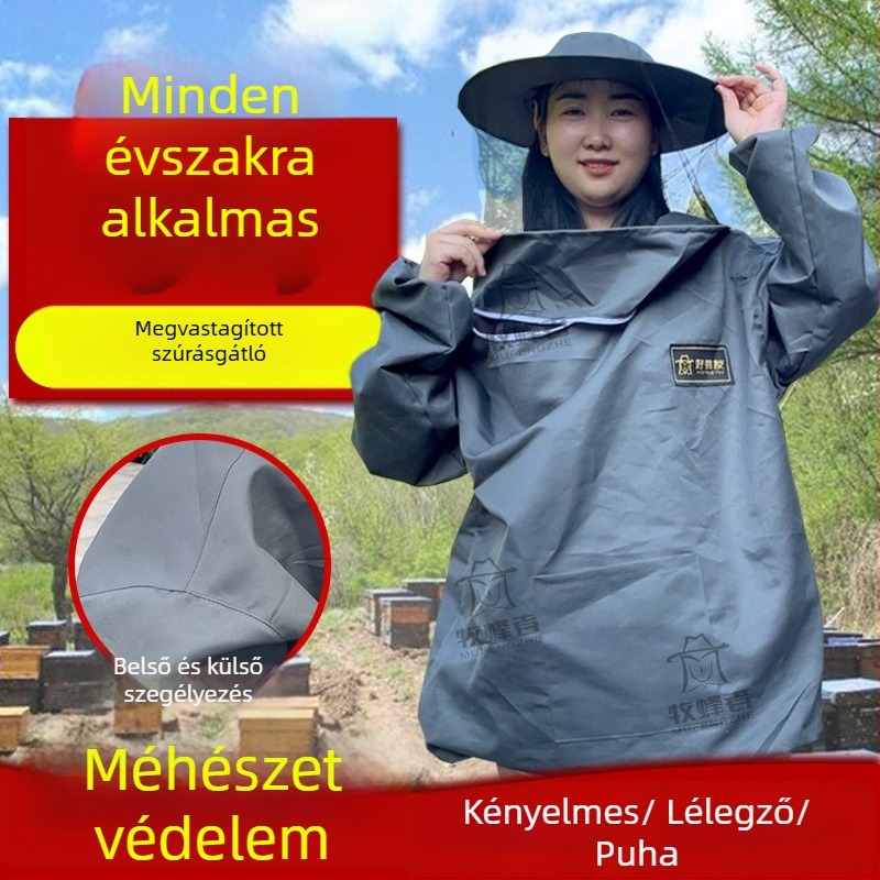 Légáteresztő méhészeti védőruha sisakkal