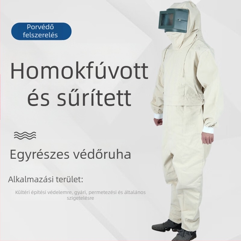 VLEN ipari homokszóró védőruha beépített látómaszkkal