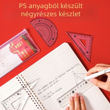 Deli VC166 Átlátszó vonalzó készlet vizsgákhoz, négy darab, 15 cm