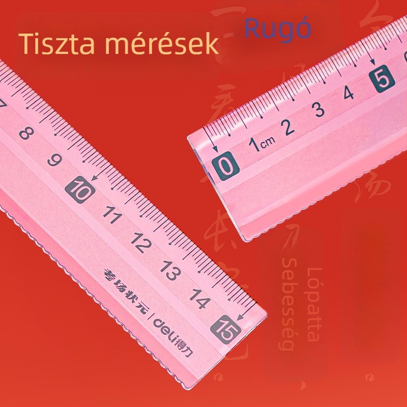 Deli VC166 Átlátszó vonalzó készlet vizsgákhoz, négy darab, 15 cm