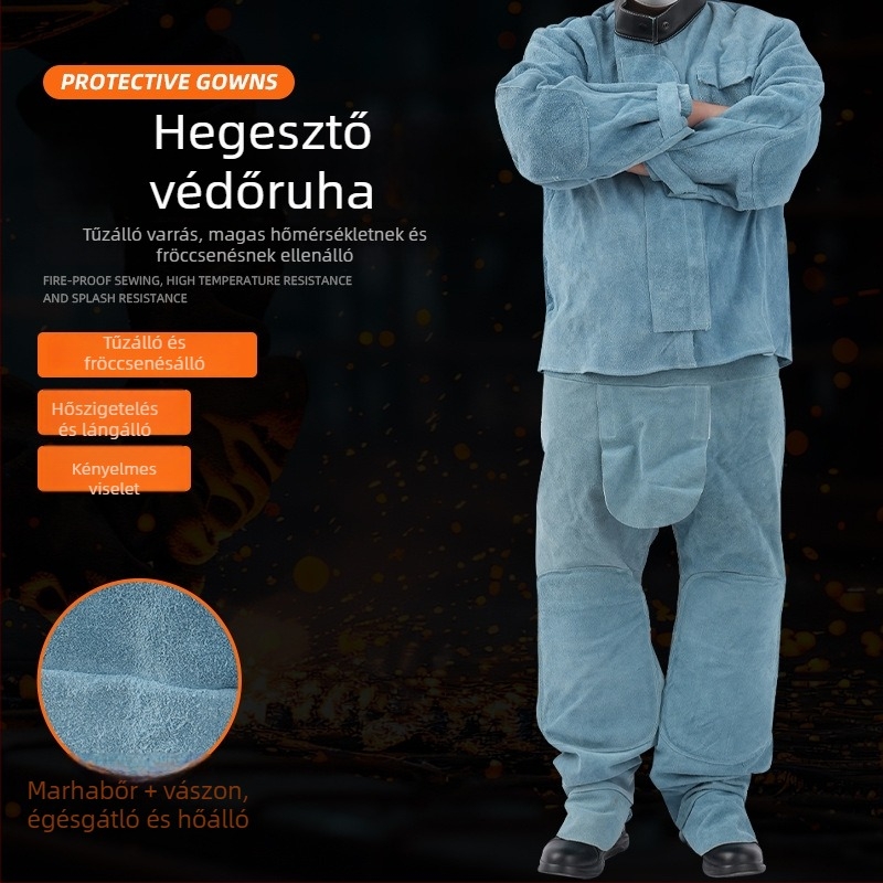 Tehénbőr hegesztő kabát – égés elleni védelem, szikraálló, kopásálló, kapható raktáron
