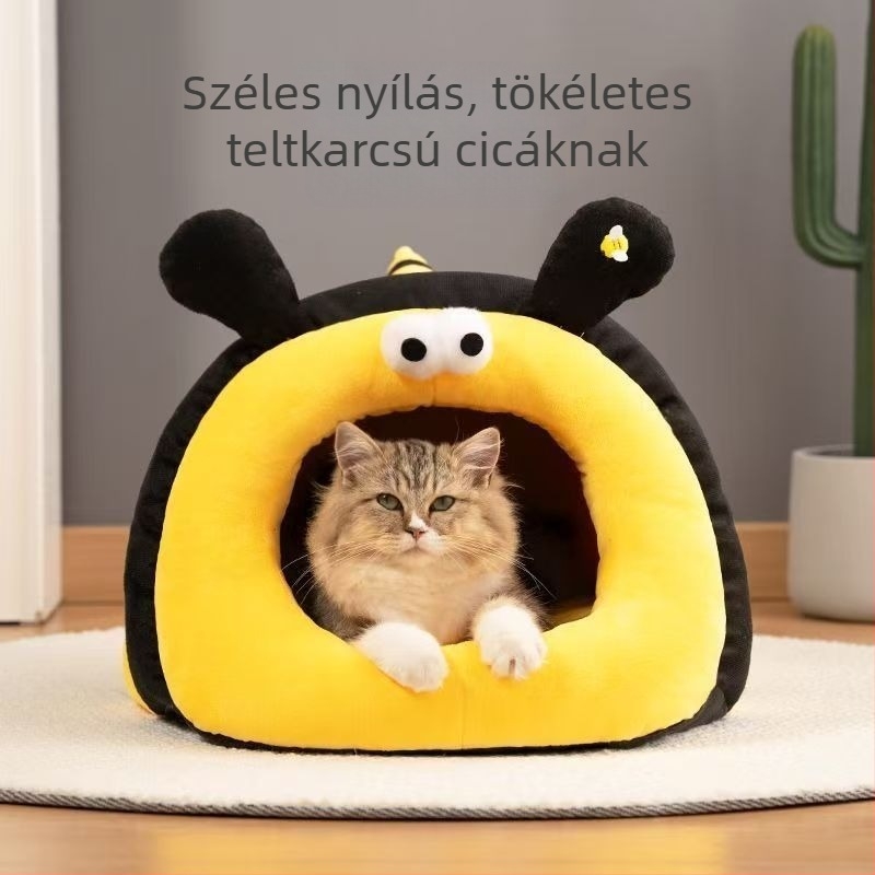 Téli meleg kisállatfészek — zárt mongol yurttal macskáknak és kutyáknak