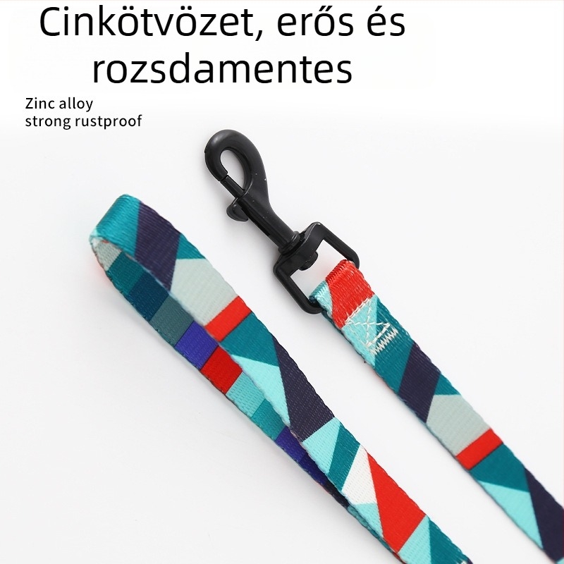 Kis- és közepes testű kutyák számára póráz és hám – kiszabadulás elleni kialakítás