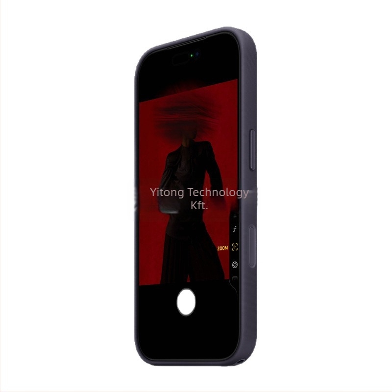 iPhone 17 Pro Max texturált két-az-egyben tok, AI kameragombbal és erős mágneses vonzással, PU bőr, kézzel kötött részlettel