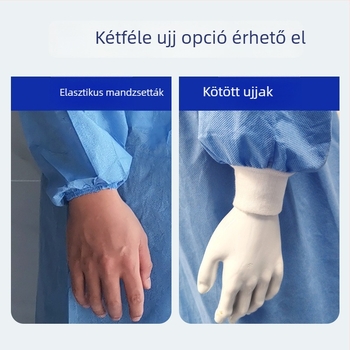 Egyszer használatos SMS izolációs köpeny, nem szőtt anyag, lélegző és porálló, vastagított overál-stílusú izolációs ruha, testre szabható