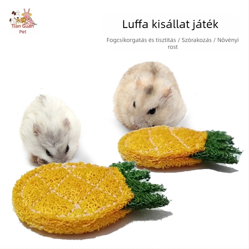Luffa ananászos fogtisztító rágójáték hörcsögöknek és tengerimalacoknak