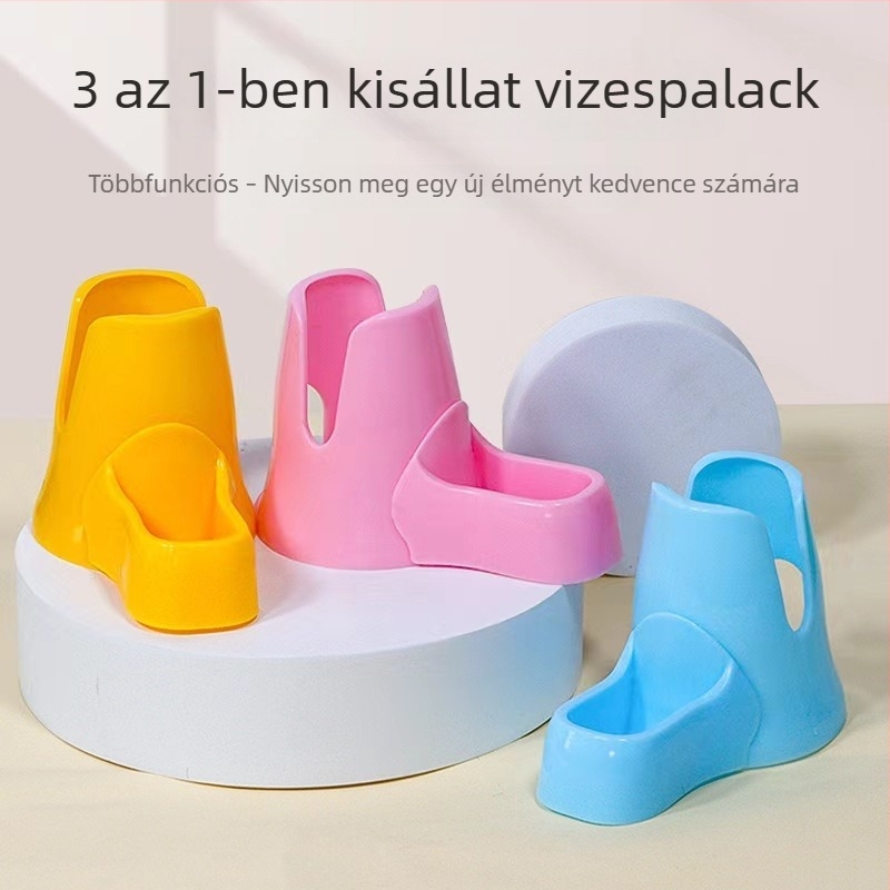 Háziállat-hamster három az egyben kiegészítő készlet: víztartály, tartó a tartályhoz, etetőtál és alvó zóna – multifunkcionális