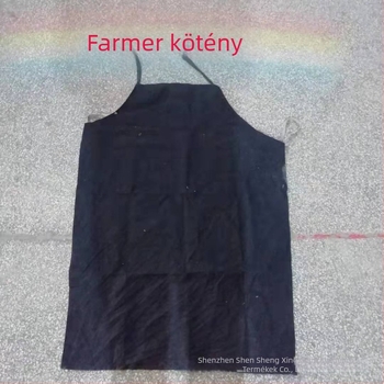 Ujjatlan kötény PU bőr/farmer/PVC anyagból, víz- és olajálló, uniszex, konyhához, otthonhoz, gyárhoz és műhelyhez.