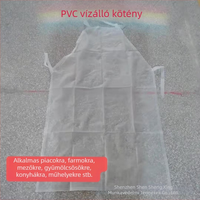 Ujjatlan kötény PU bőr/farmer/PVC anyagból, víz- és olajálló, uniszex, konyhához, otthonhoz, gyárhoz és műhelyhez.
