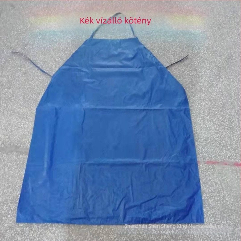 Ujjatlan kötény PU bőr/farmer/PVC anyagból, víz- és olajálló, uniszex, konyhához, otthonhoz, gyárhoz és műhelyhez.