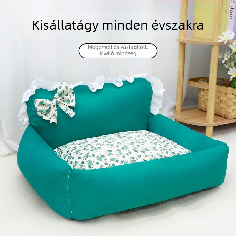Minden évszakos macska alvófészek, vastag háttámlával, egyszínű, kis és közepes macskáknak, mély alvás