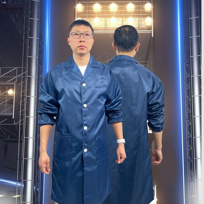 Yongming hosszú antistatikus munkaruha tisztítókamrákhoz, porvédelmi célra, négy évszakos
