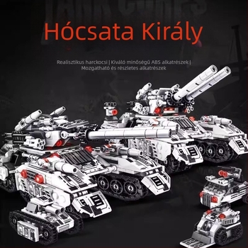 Lego-kompatibil katonai tank építőjáték – oktató összeállító játék fiúk számára, gyerekeknek szánt páncélozott jármű ajándék.