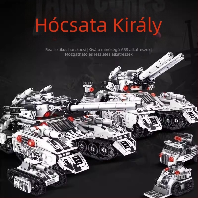 Lego-kompatibil katonai tank építőjáték – oktató összeállító játék fiúk számára, gyerekeknek szánt páncélozott jármű ajándék.