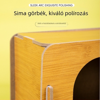 Fából készült hörcsög búvóhely nyári hűtési dizájnnal, alkalmas hörcsögre, törpehörcsögre és nyulak számára