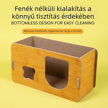 Fából készült hörcsög búvóhely nyári hűtési dizájnnal, alkalmas hörcsögre, törpehörcsögre és nyulak számára