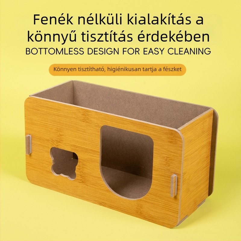 Fából készült hörcsög búvóhely nyári hűtési dizájnnal, alkalmas hörcsögre, törpehörcsögre és nyulak számára