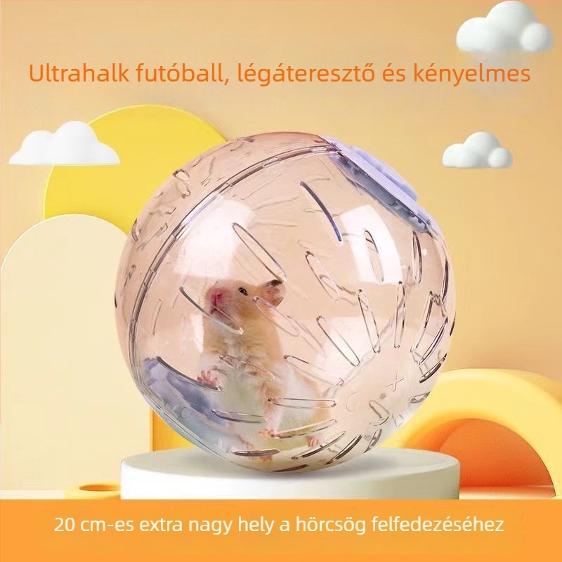 Hörcsög futólabda, unaloműző játék, csendes edzőlabda, arany színű hörcsög gördülő labdája, extra méretű futólabda, kültéri labda