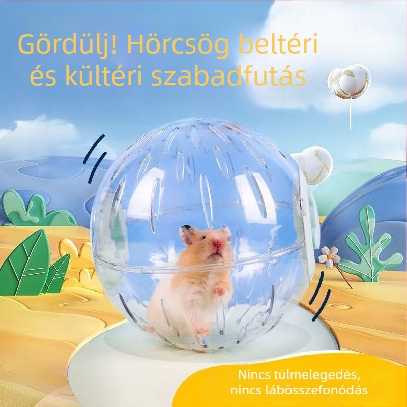 Hörcsög futólabda, unaloműző játék, csendes edzőlabda, arany színű hörcsög gördülő labdája, extra méretű futólabda, kültéri labda