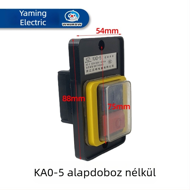 KAO-5 asztali fúrógép kapcsoló, műanyag ház, gombos kapcsoló gépvezérléshez, 10A önzáró
