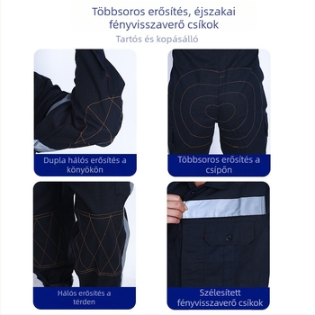 Földalatti szénbányászati patchwork munkaruházati készlet, kopásálló és szennyeződésálló, antistatikus vászonból, építőipari és javító műhelyek számára
