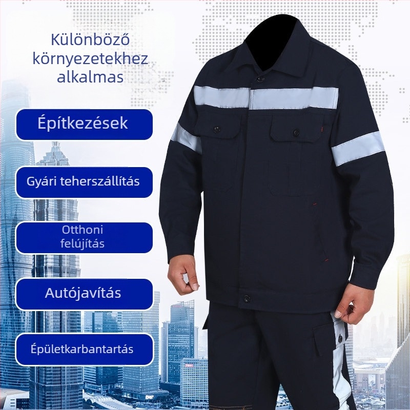 Földalatti szénbányászati patchwork munkaruházati készlet, kopásálló és szennyeződésálló, antistatikus vászonból, építőipari és javító műhelyek számára