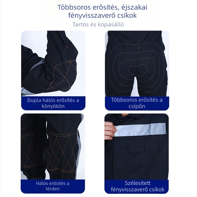 Földalatti szénbányászati patchwork munkaruházati készlet, kopásálló és szennyeződésálló, antistatikus vászonból, építőipari és javító műhelyek számára