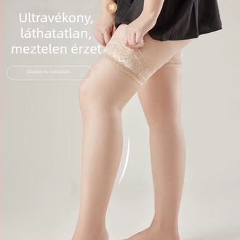Plusz méretű combfix harisnya szilikon csipkés, csúszásmentes, ultra vékony, hosszú.