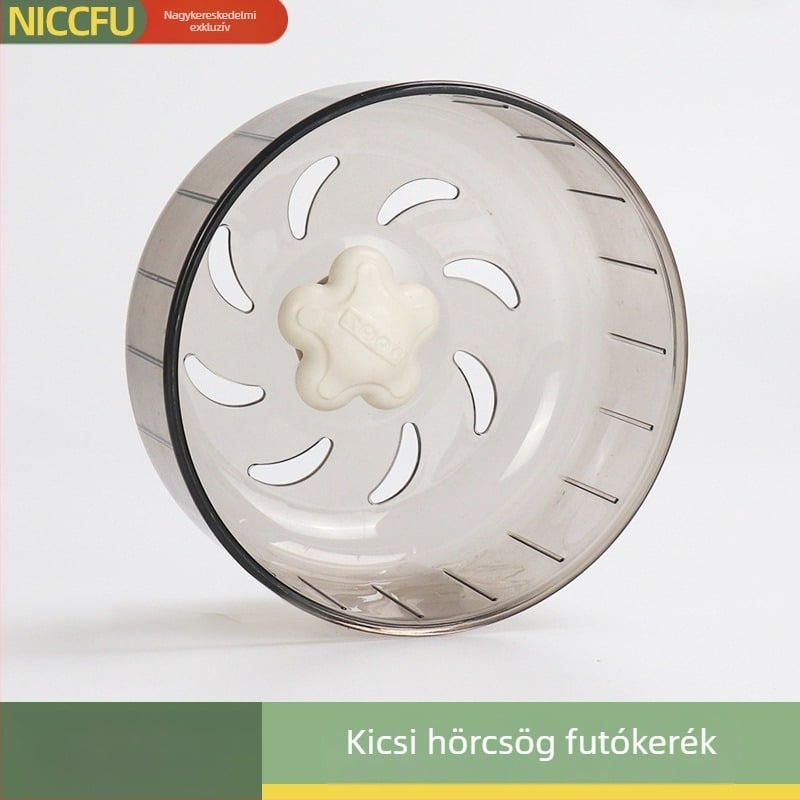 Hámster futókerék 13 cm átmérővel, görgős mechanizmussal és bayonet rögzítéssel