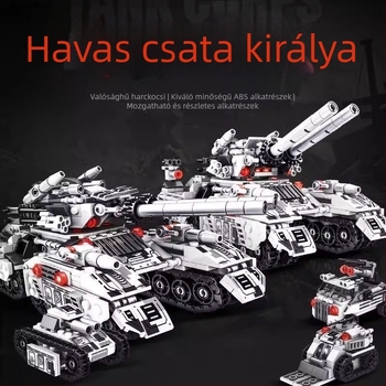 Hadsereg tank építő kockák LEGO-kompatibilisek, oktatási építőjáték fiúknak, ajándék páncélozott jármű