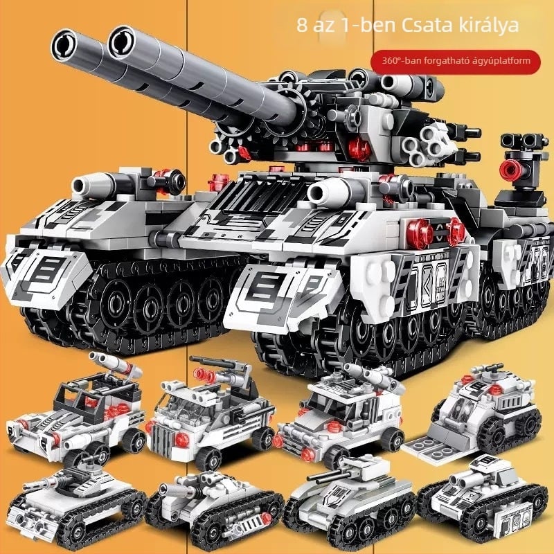 Hadsereg tank építő kockák LEGO-kompatibilisek, oktatási építőjáték fiúknak, ajándék páncélozott jármű