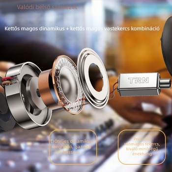 Vezetékes in-ear karaoke fejhallgató Type-C és 3,5 mm csatlakozóval énekléshez