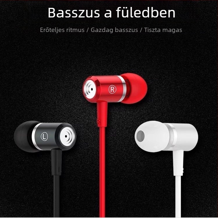 Vezetékes in-ear karaoke fejhallgató Type-C és 3,5 mm csatlakozóval énekléshez
