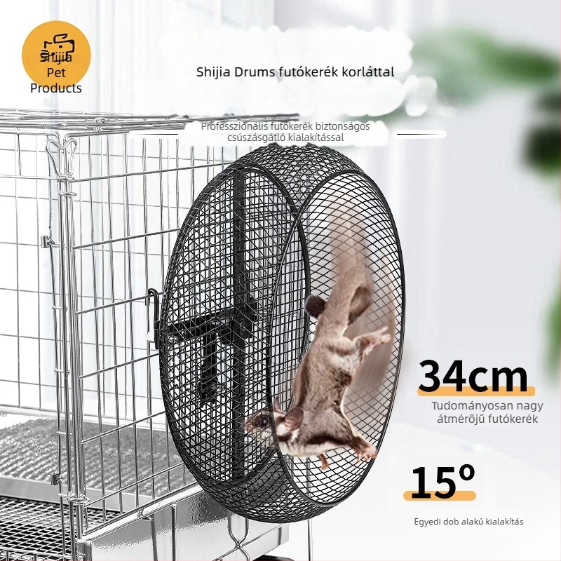 Csendes falra szerelhető edzőkerék Sugar Gliders, Mókusok, Csincsillák és Hörcsögök számára – Extra-Large körömcsiszoló játék