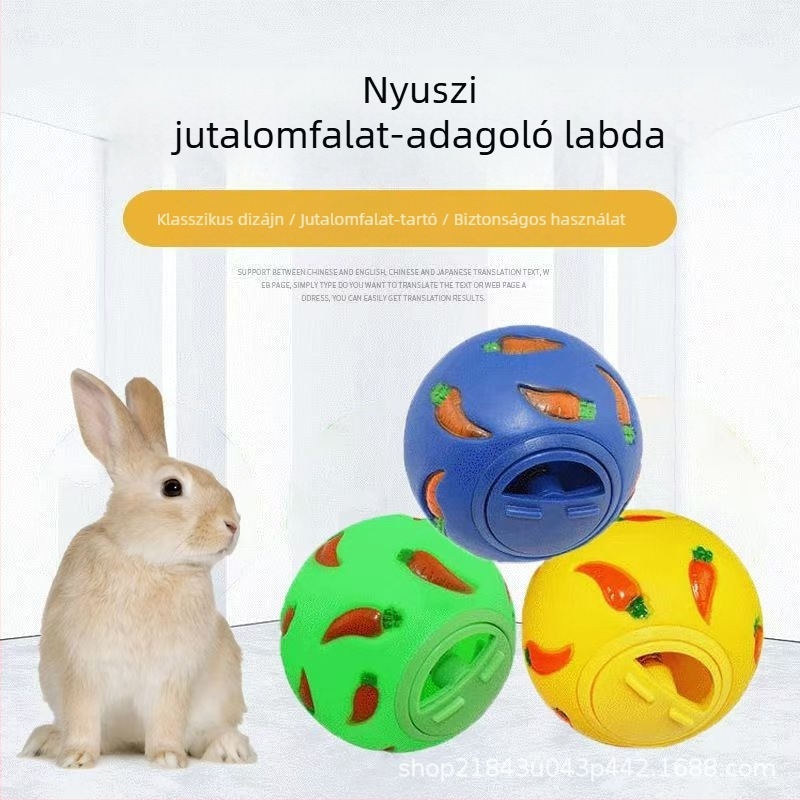 Kisállatok számára készült lassú etetőgolyó állítható kapcsolóval