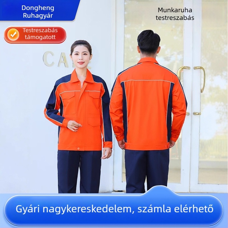 Férfi anti-statisztikus munkaruha tavasszal-ősszel, hegesztéshez, kopásálló és szennyeződés-tűrő, pamutkeverék