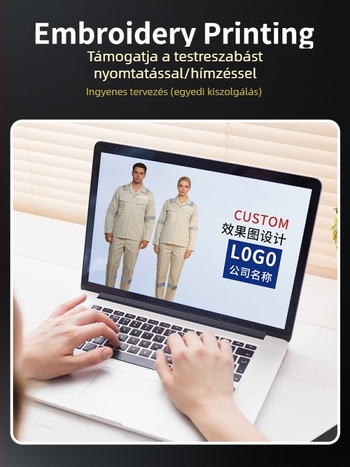 Testreszabható fényvisszaverő és antistatikus munkaruha szett, nyári könnyű pamutból, kopásálló védőruha hegesztőknek, tűzálló.