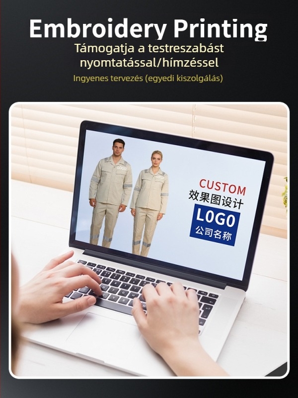 Testreszabható fényvisszaverő és antistatikus munkaruha szett, nyári könnyű pamutból, kopásálló védőruha hegesztőknek, tűzálló.