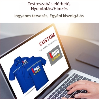 Antistatikus nyári, vékony rövid ujjú munkaruha gyárak számára, uniszex hímzett
