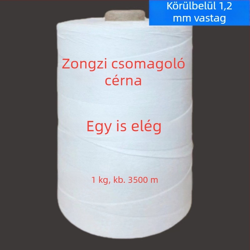 Hat szálas poliészter kötöző zsinór, vastag, élelmiszerek kötözésére és táskák címkézésére.