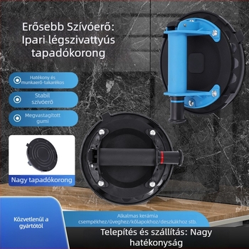Kézi légpumpás szívókorong, ipari minőség, nyomásmérővel, erős rögzítés, nehézteljesítményű csempe és üveg emelő