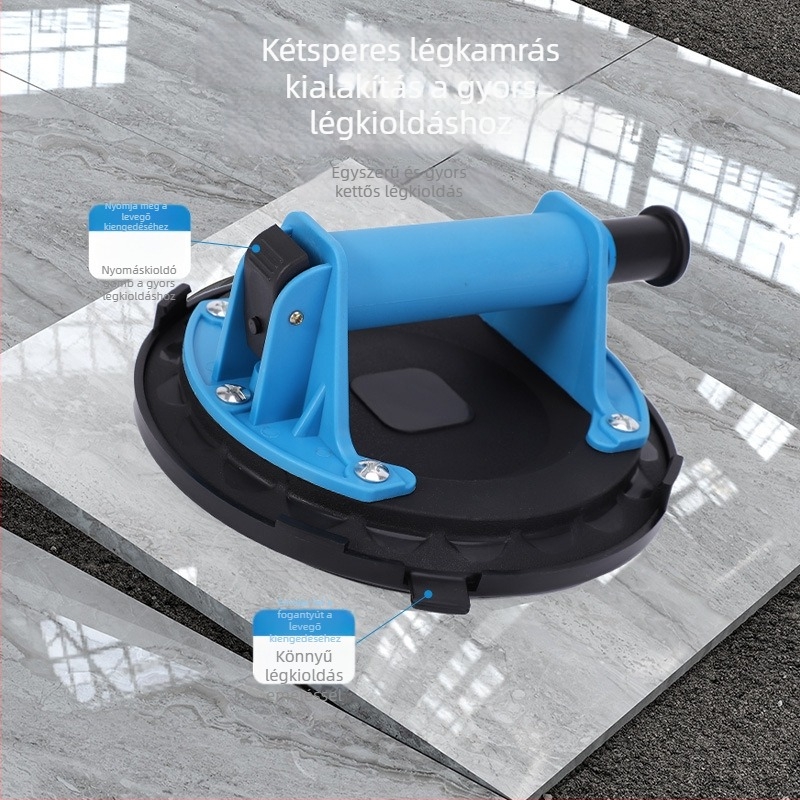 Kézi légpumpás szívókorong, ipari minőség, nyomásmérővel, erős rögzítés, nehézteljesítményű csempe és üveg emelő