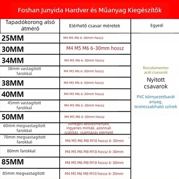 60 mm-es szívókorong csavarokkal fürdőszobai polchoz, PVC, átlátszó