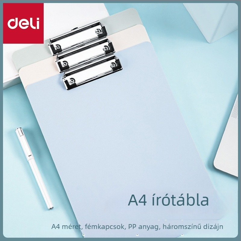 Deli 72641 Műanyag tábla csipesz A4 – Iskolai és irodai kellékek